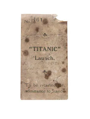 HARLAND AND WOLFF ORIGINAL AUTHENTIC TICKET STUB