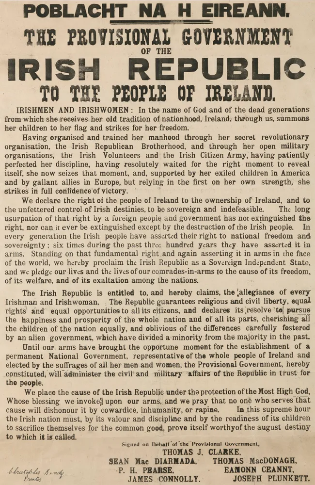 1916 PROCLAMATION - ORIGINAL PRINTING