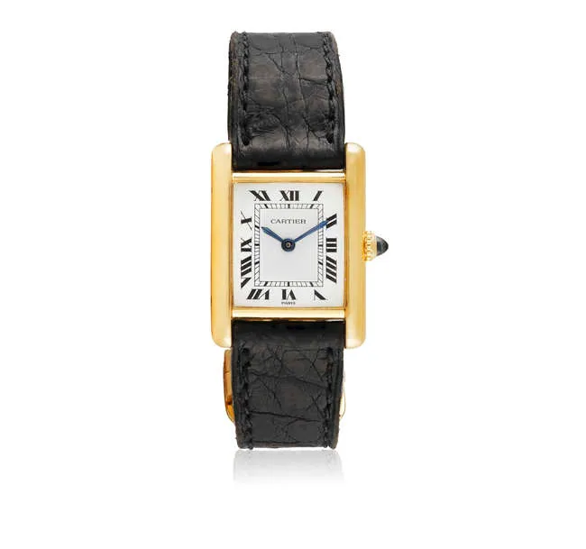 AN 18K GOLD MANUAL WIND 'TANK' WATCH, BY CARTIER