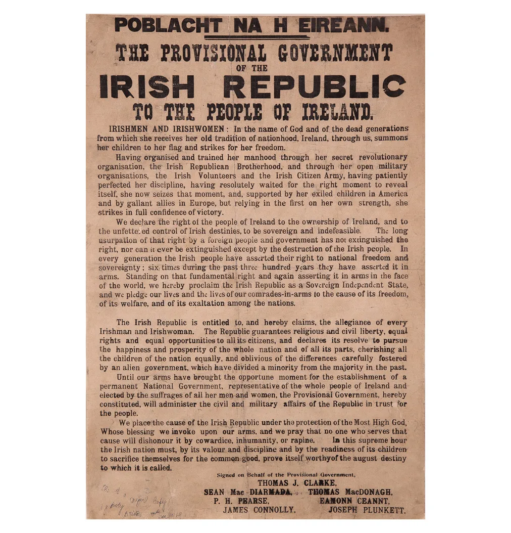 THE PROCLAMATION OF INDEPENDENCE OF THE IRISH REPUBLIC SIGNED