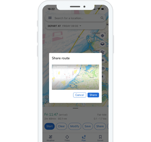 share sailing routes with friends