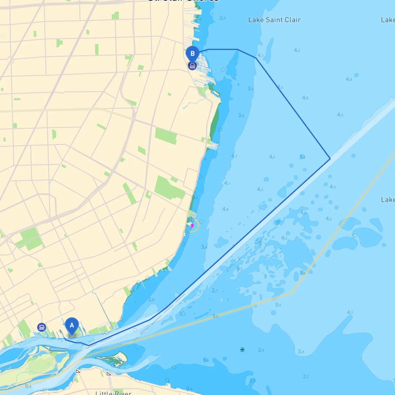 Detroit to St. Clair Shores