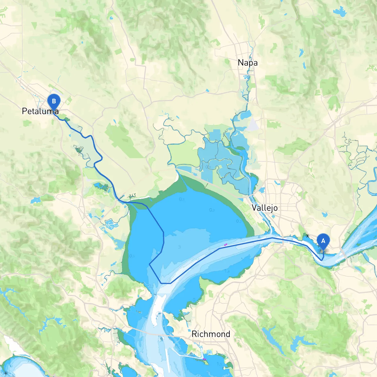 Benicia to Petaluma