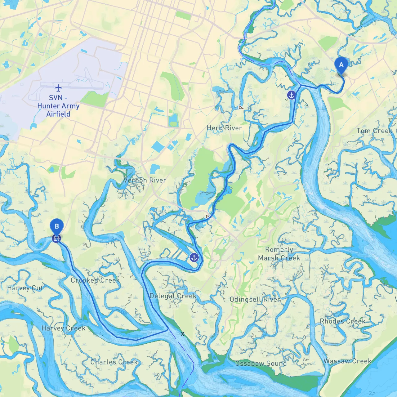 Wilmington Island to Savannah