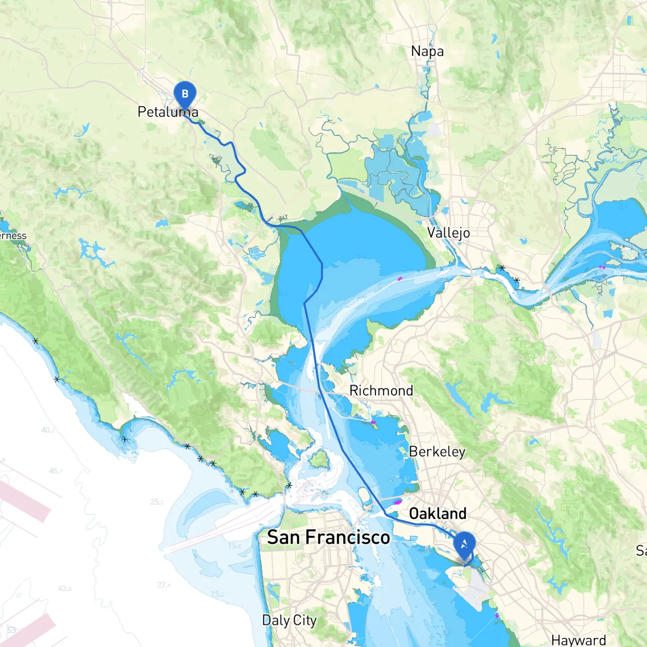 Alameda to Petaluma