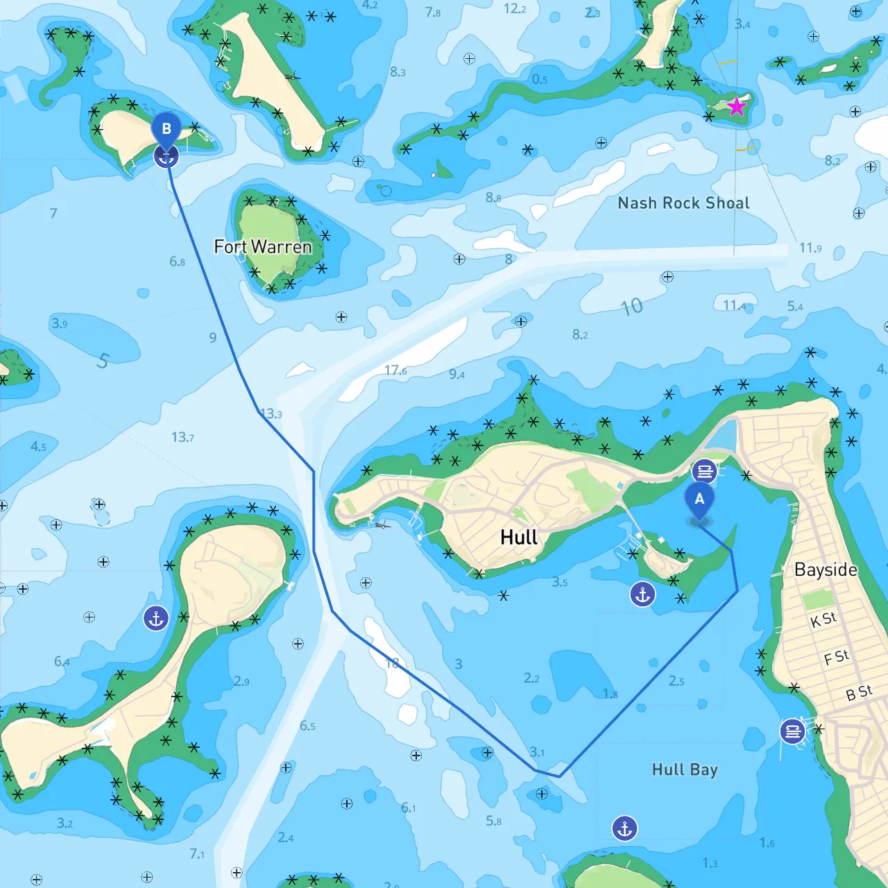 Hull to Boston