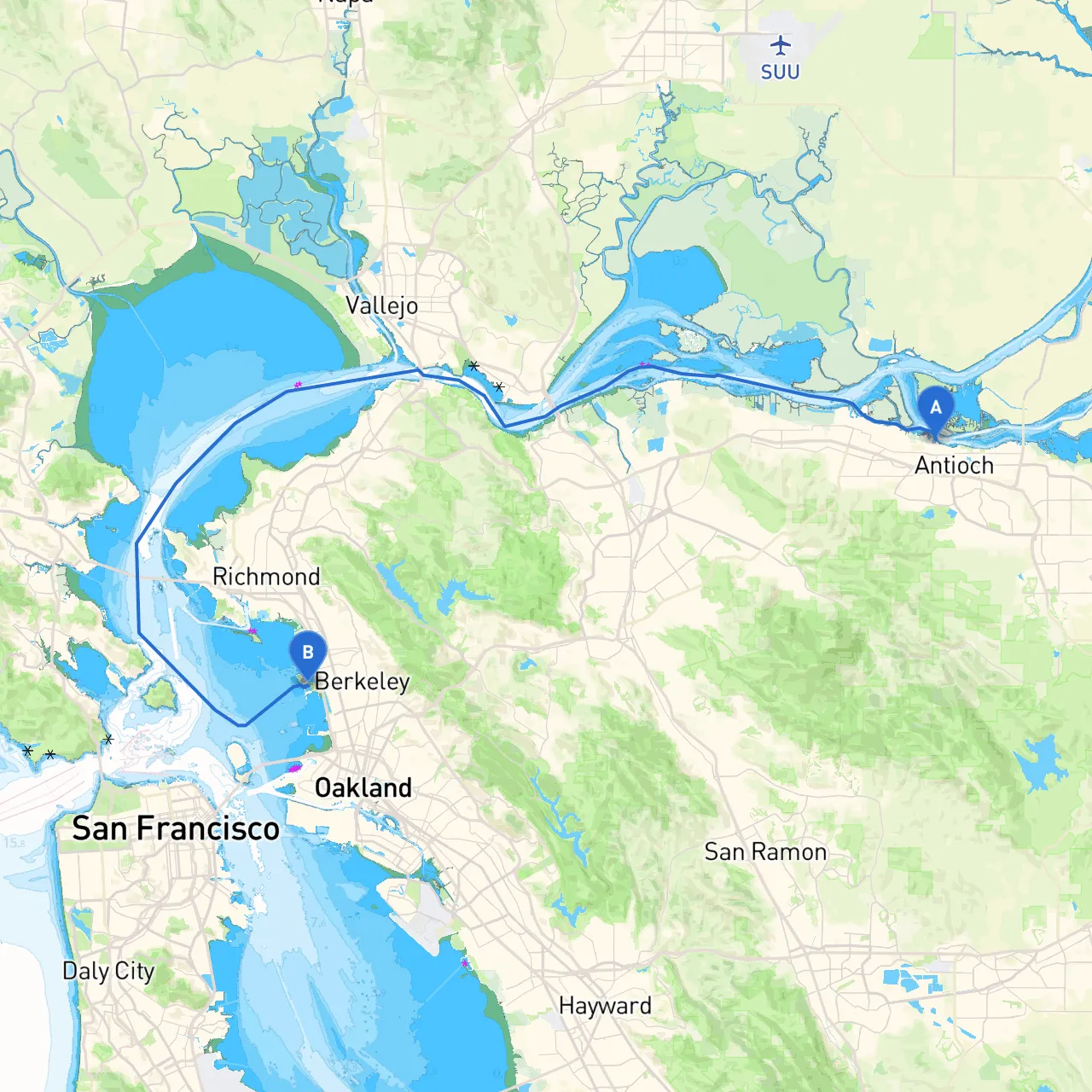 Antioch to Berkeley