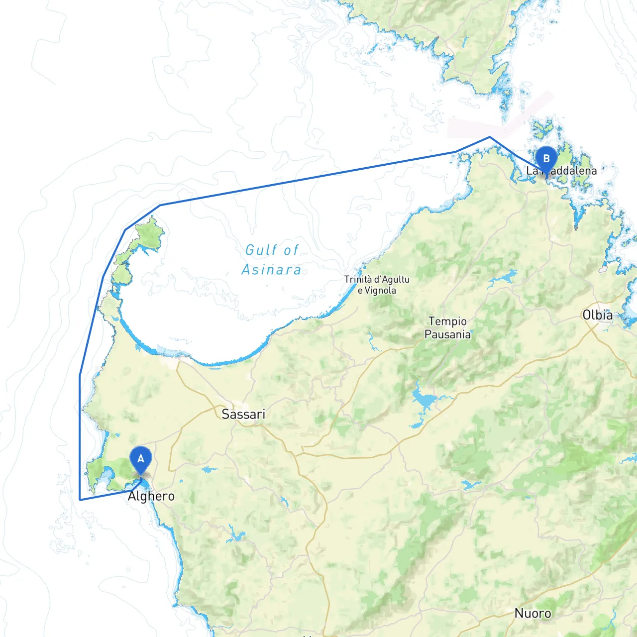 Alghero to Palau