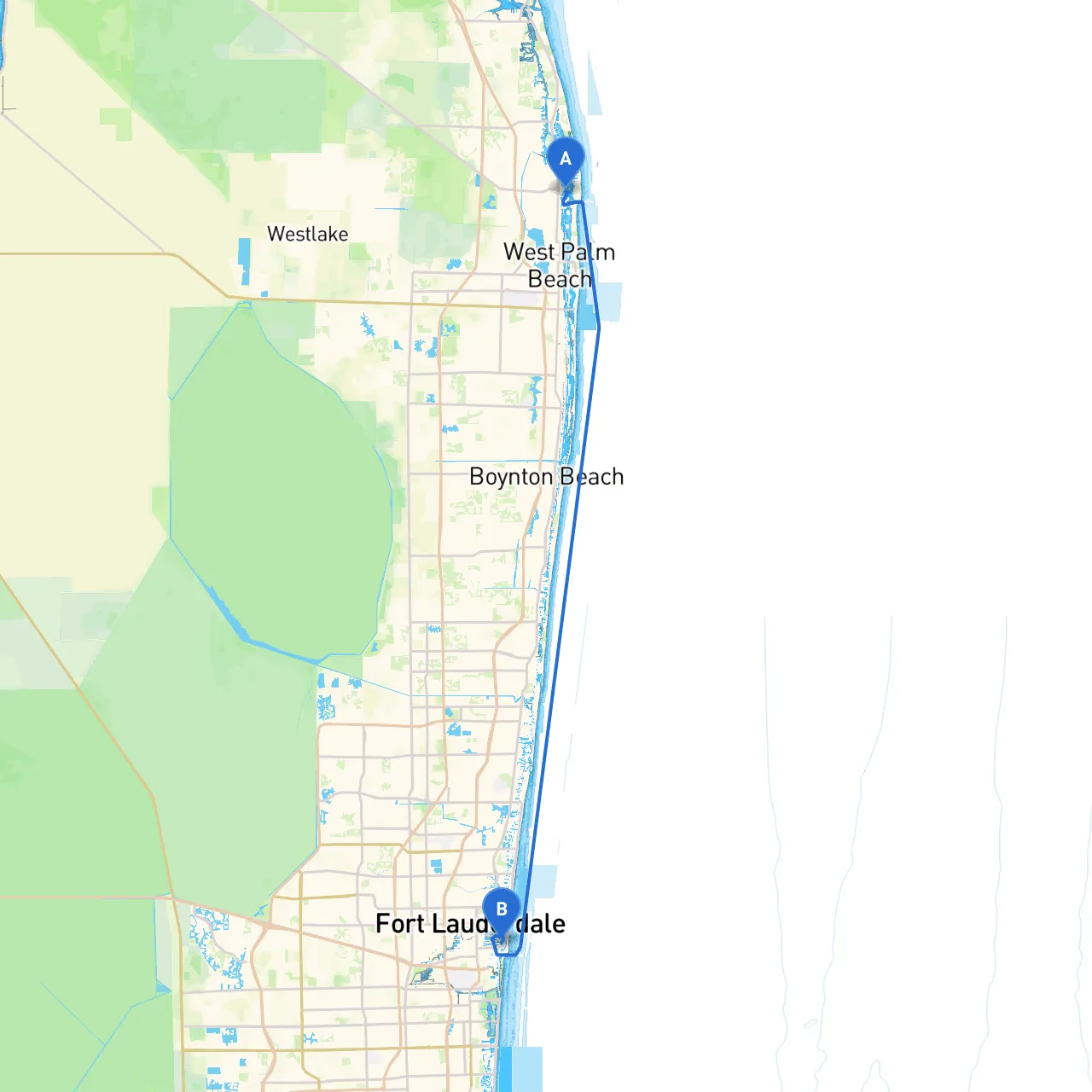 Riviera Beach to Fort Lauderdale