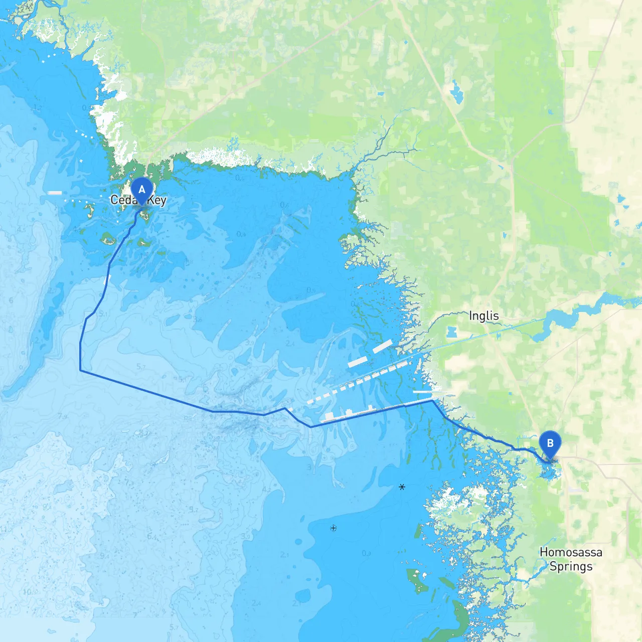 Cedar Key to Crystal River