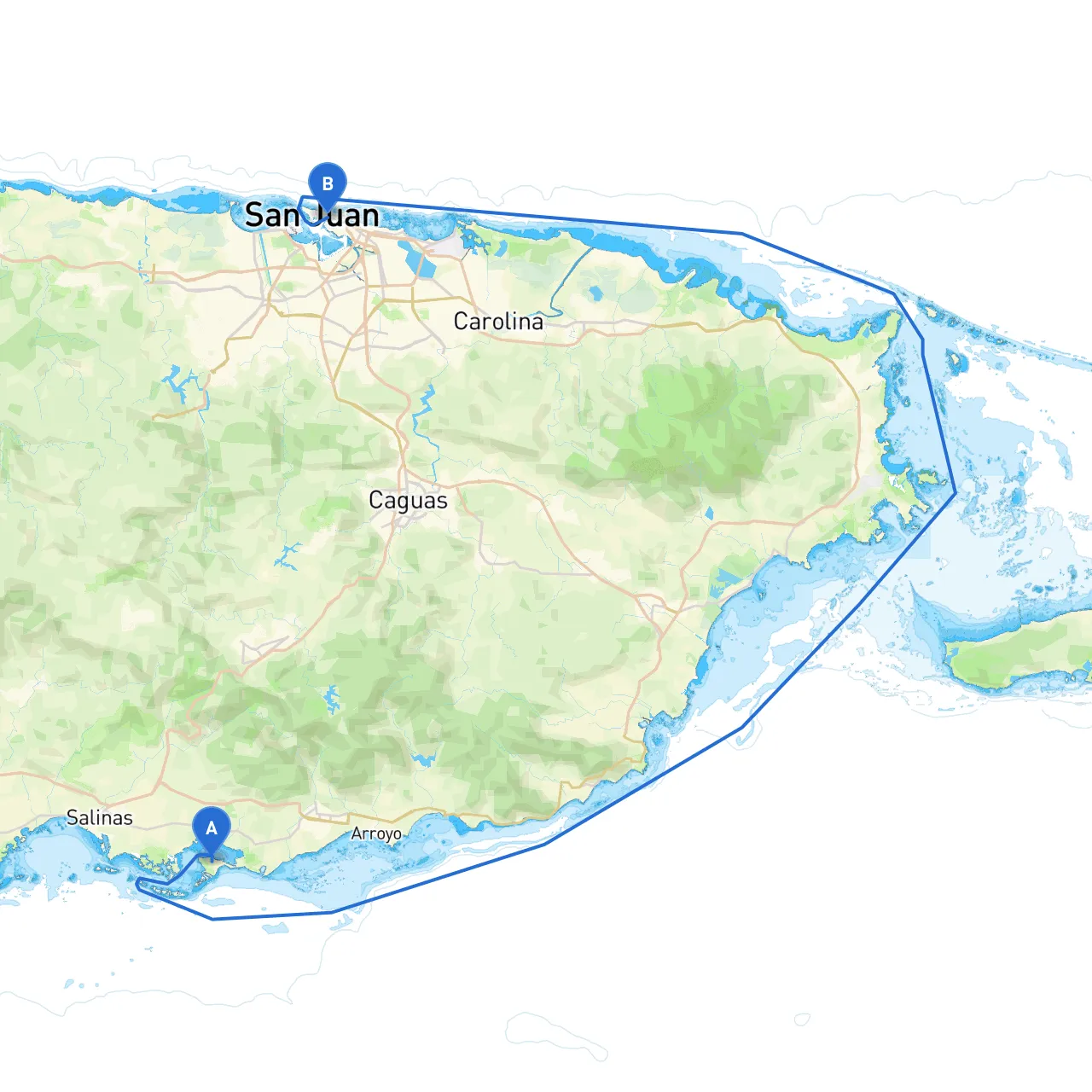 Guayama to San Juan