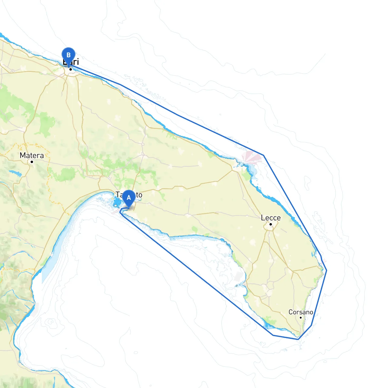 Taranto to Bari
