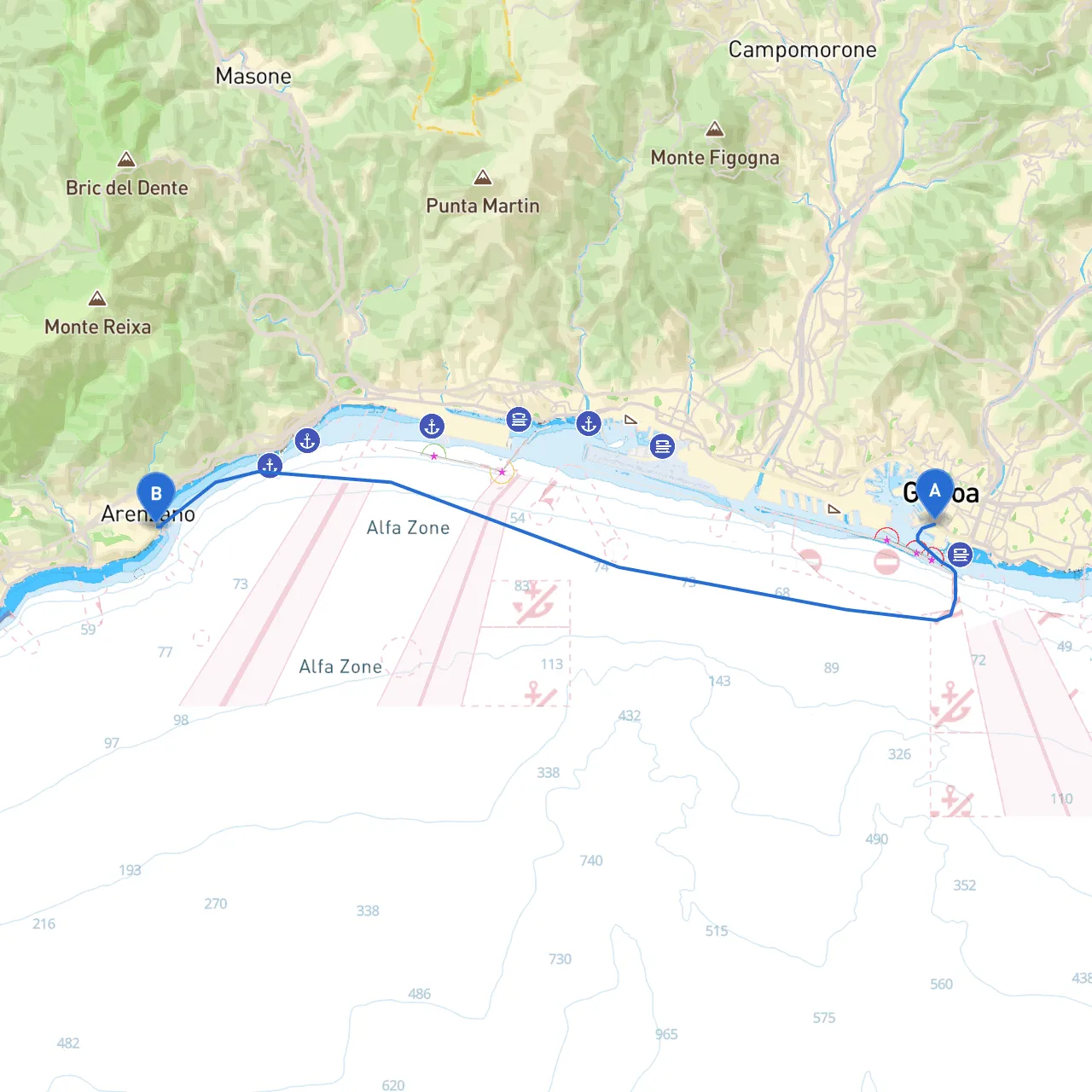 Genoa to Arenzano
