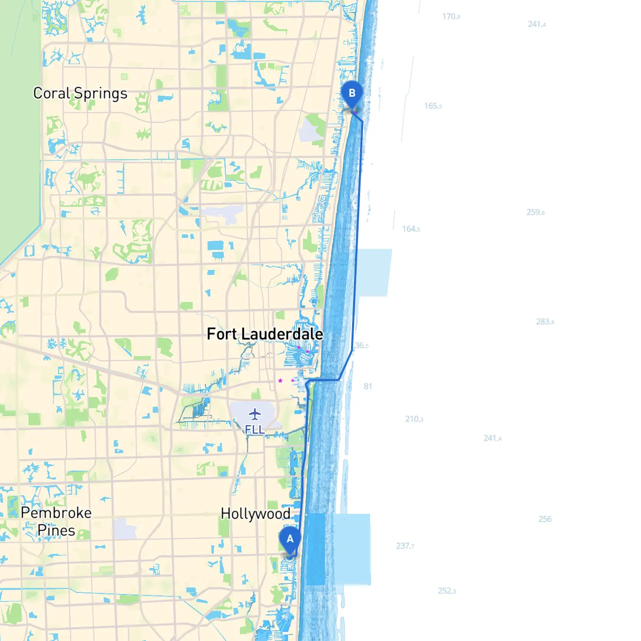 Hallandale Beach to Pompano Beach