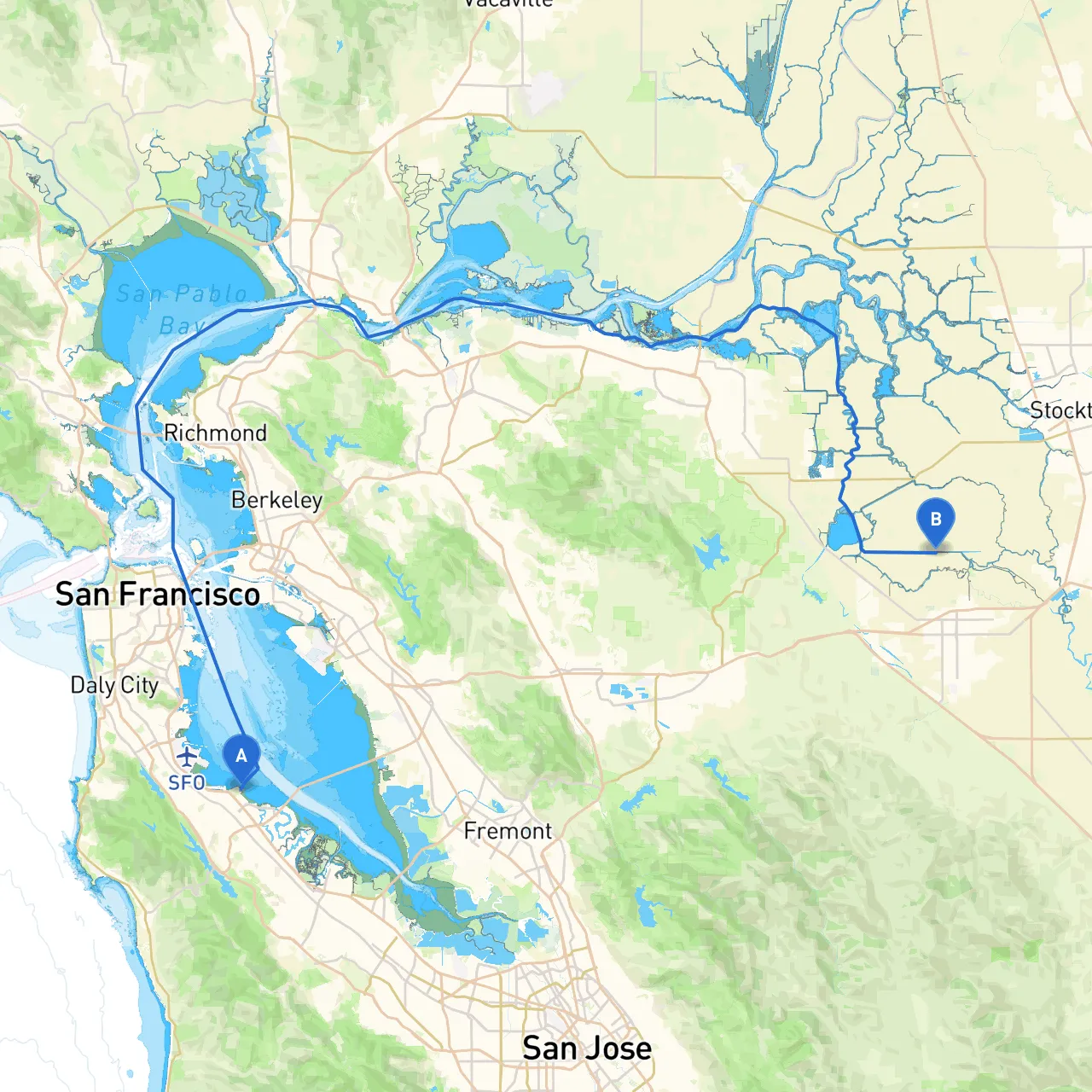 San Mateo to Tracy