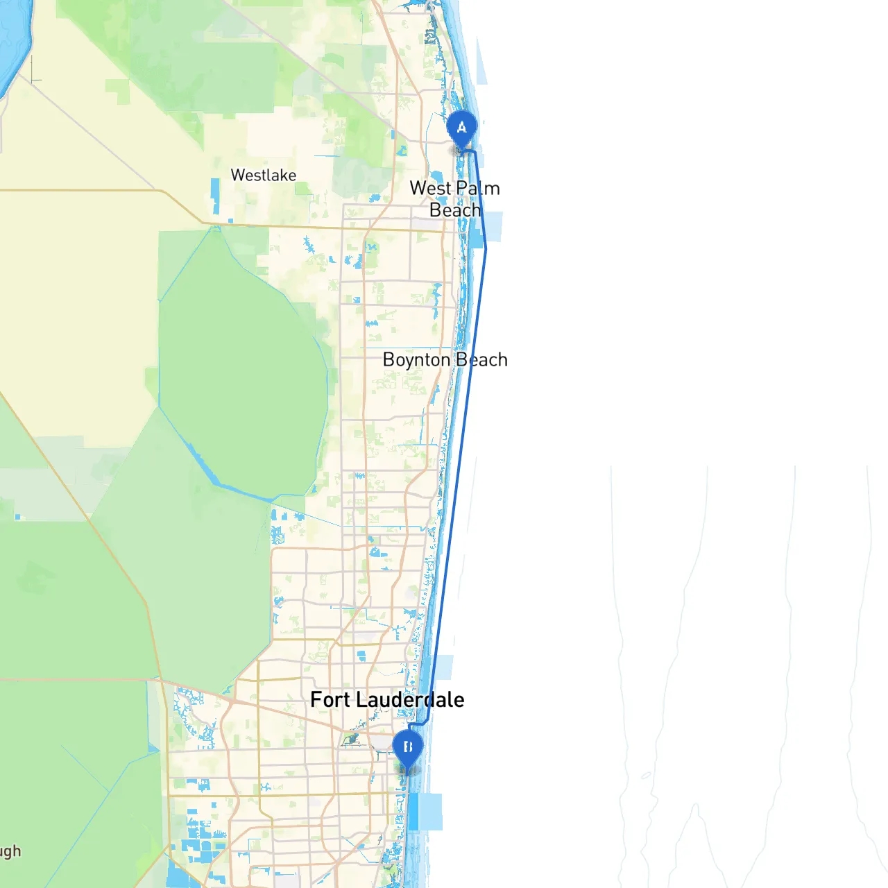Palm Beach to Hollywood