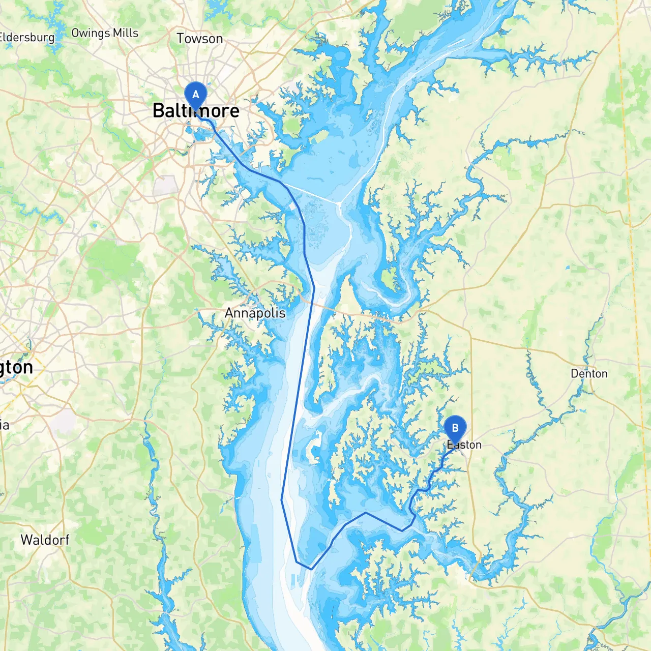 Baltimore to Easton