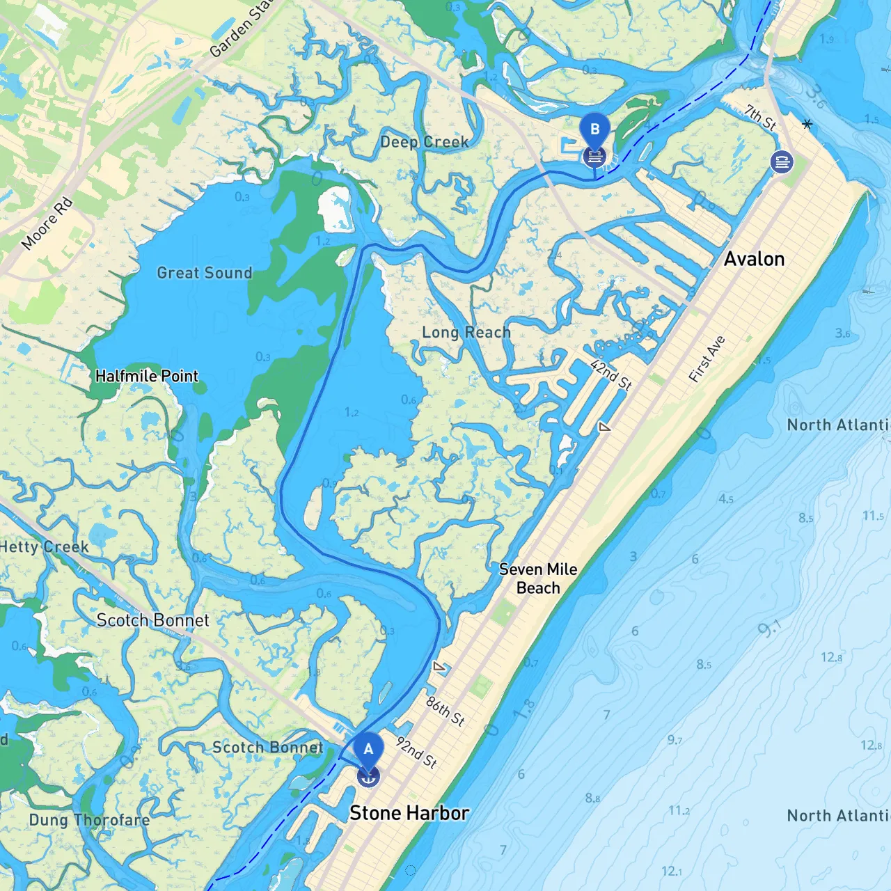 Stone Harbor to Avalon