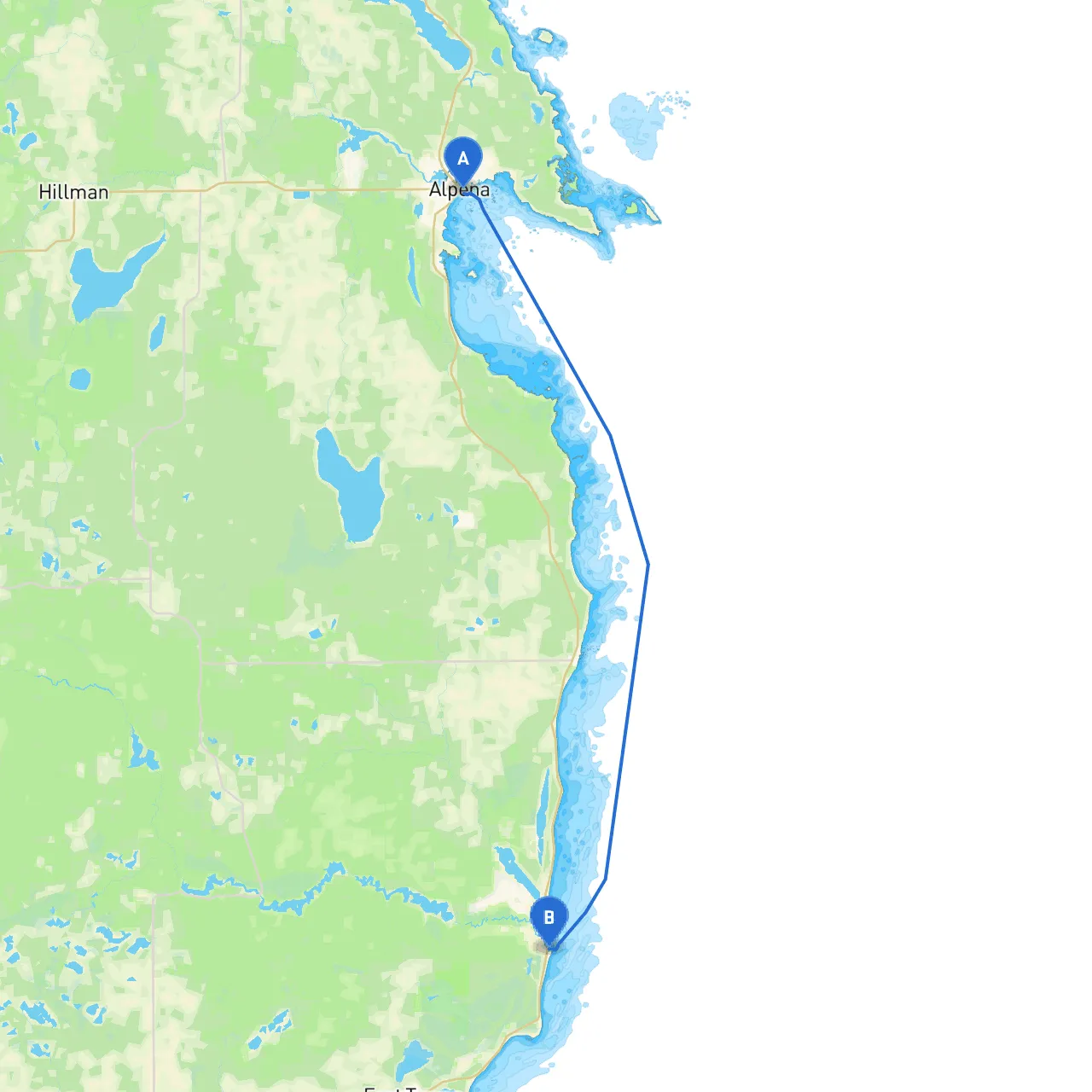 Alpena to Oscoda