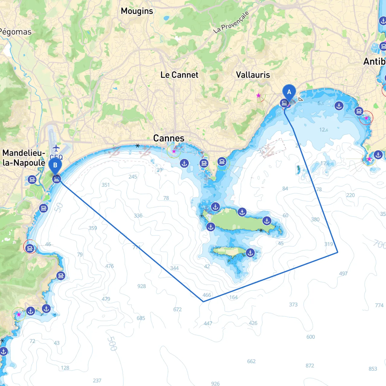 Golfe Juan to Cannes