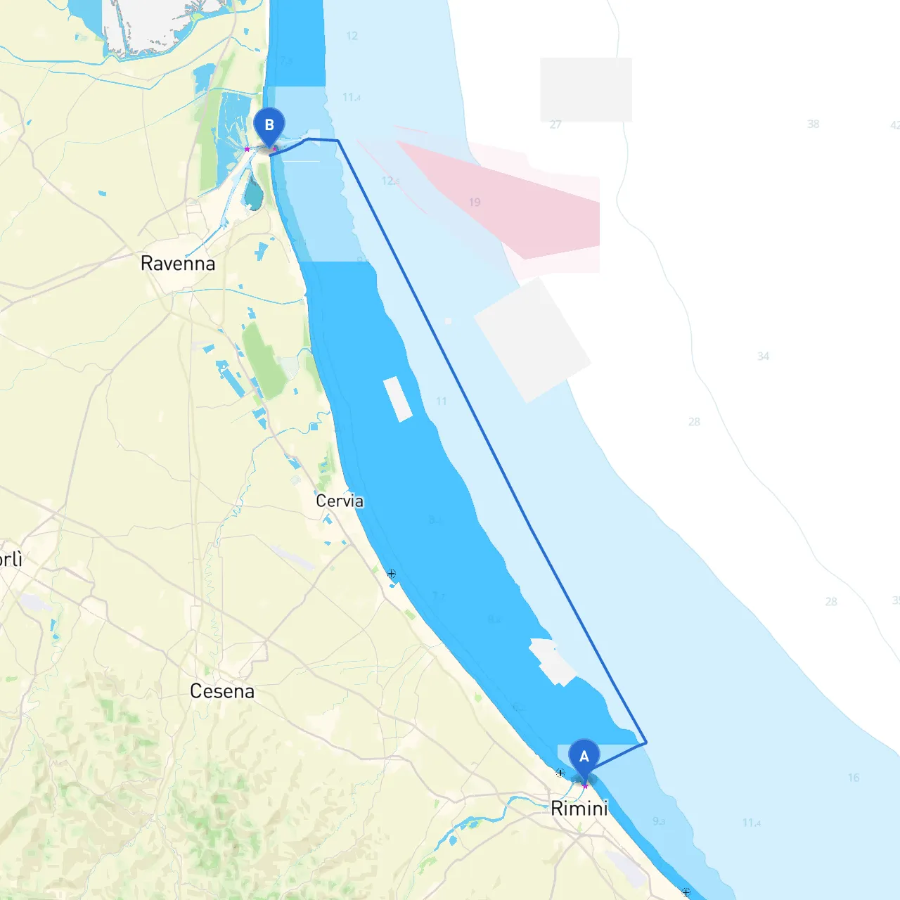 Rimini to Ravenna