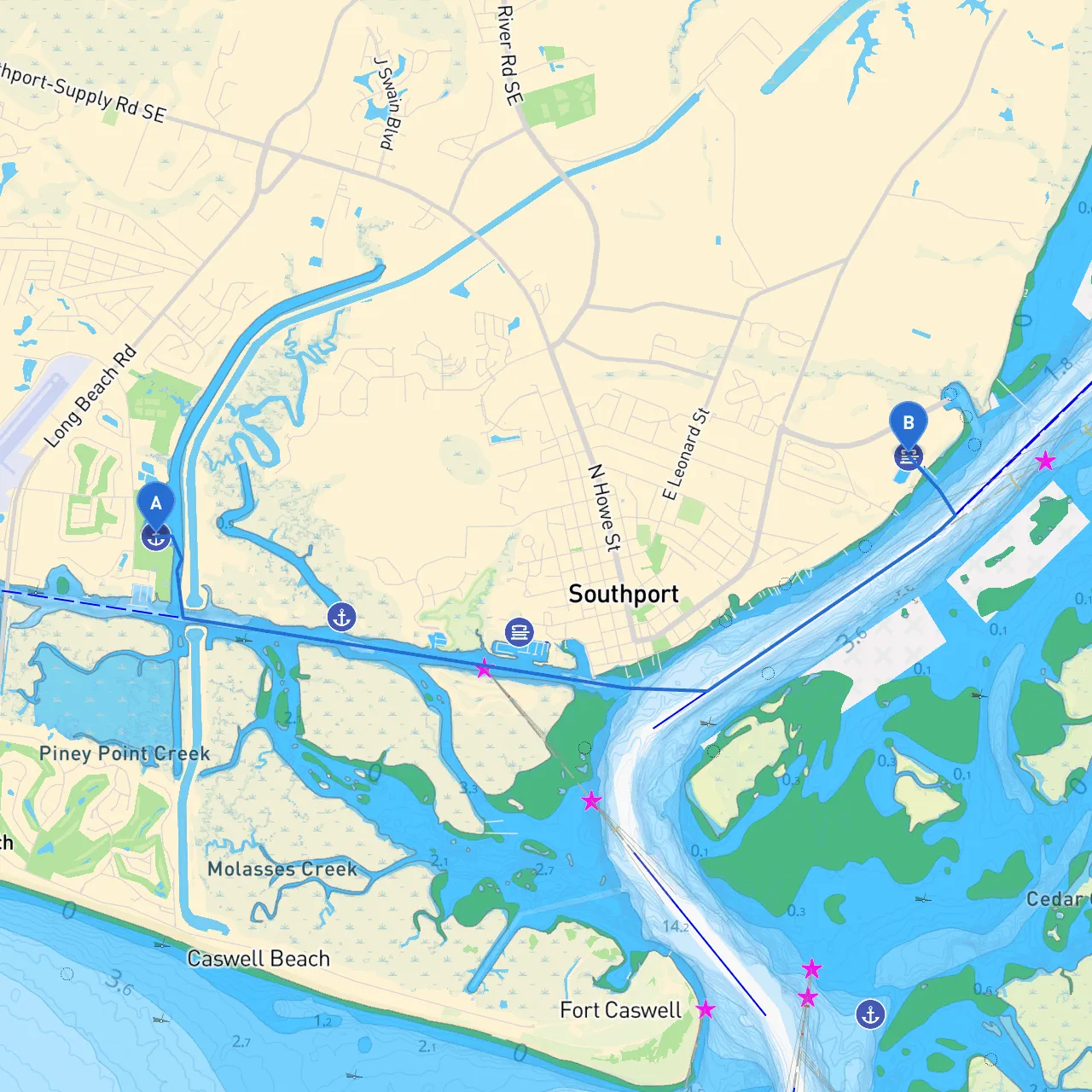 Oak Island to Southport