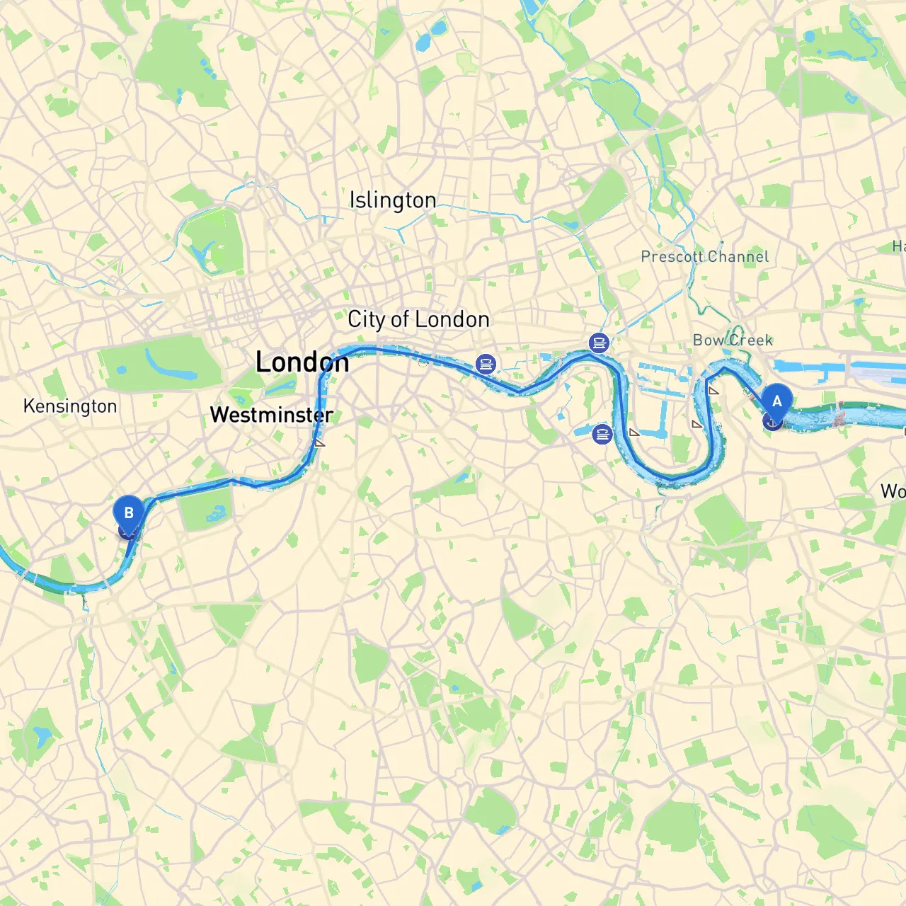Greenwich to Fulham