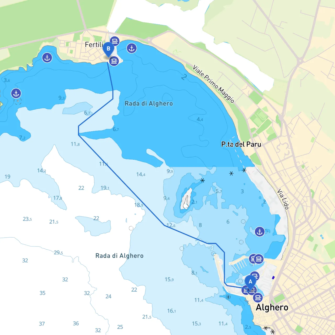 Alghero to Fertilia