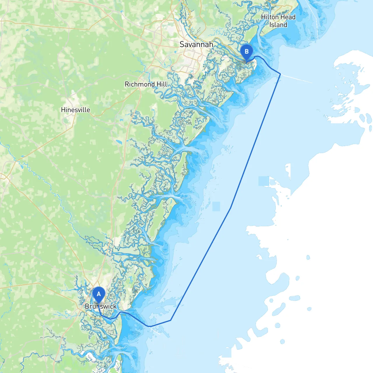 Brunswick to Tybee Island