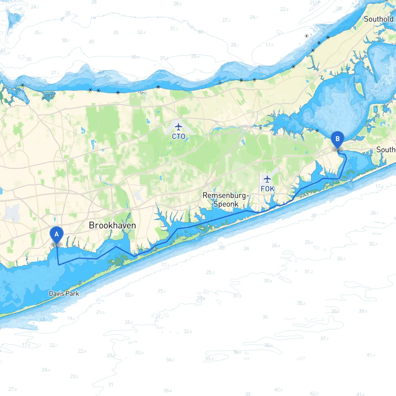 Patchogue to Hampton Bays