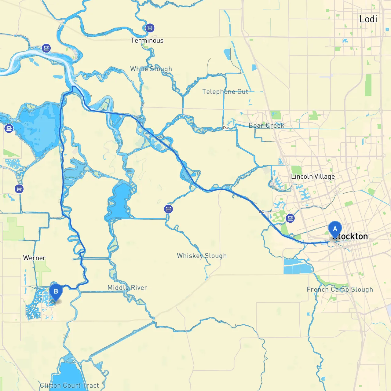 Stockton to Discovery Bay
