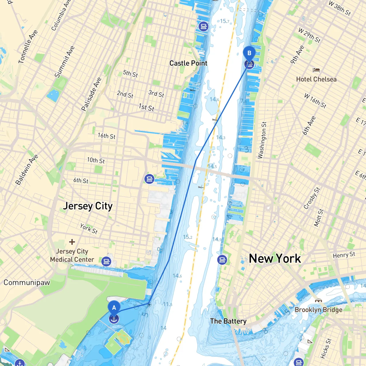Jersey City to New York