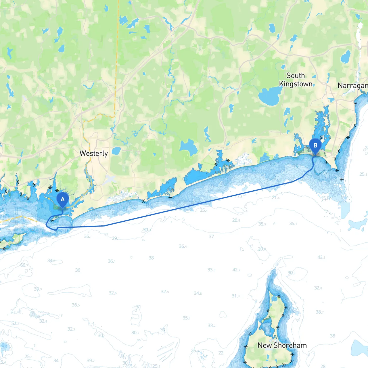 Westerly to Narragansett
