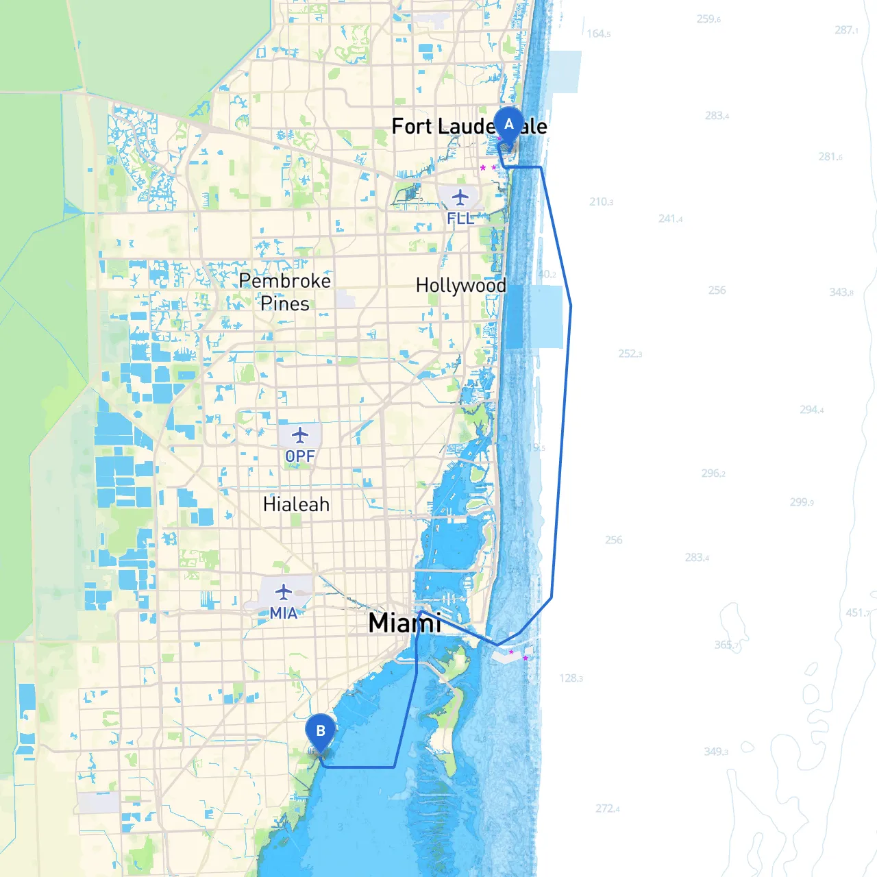Fort Lauderdale to Coral Gables