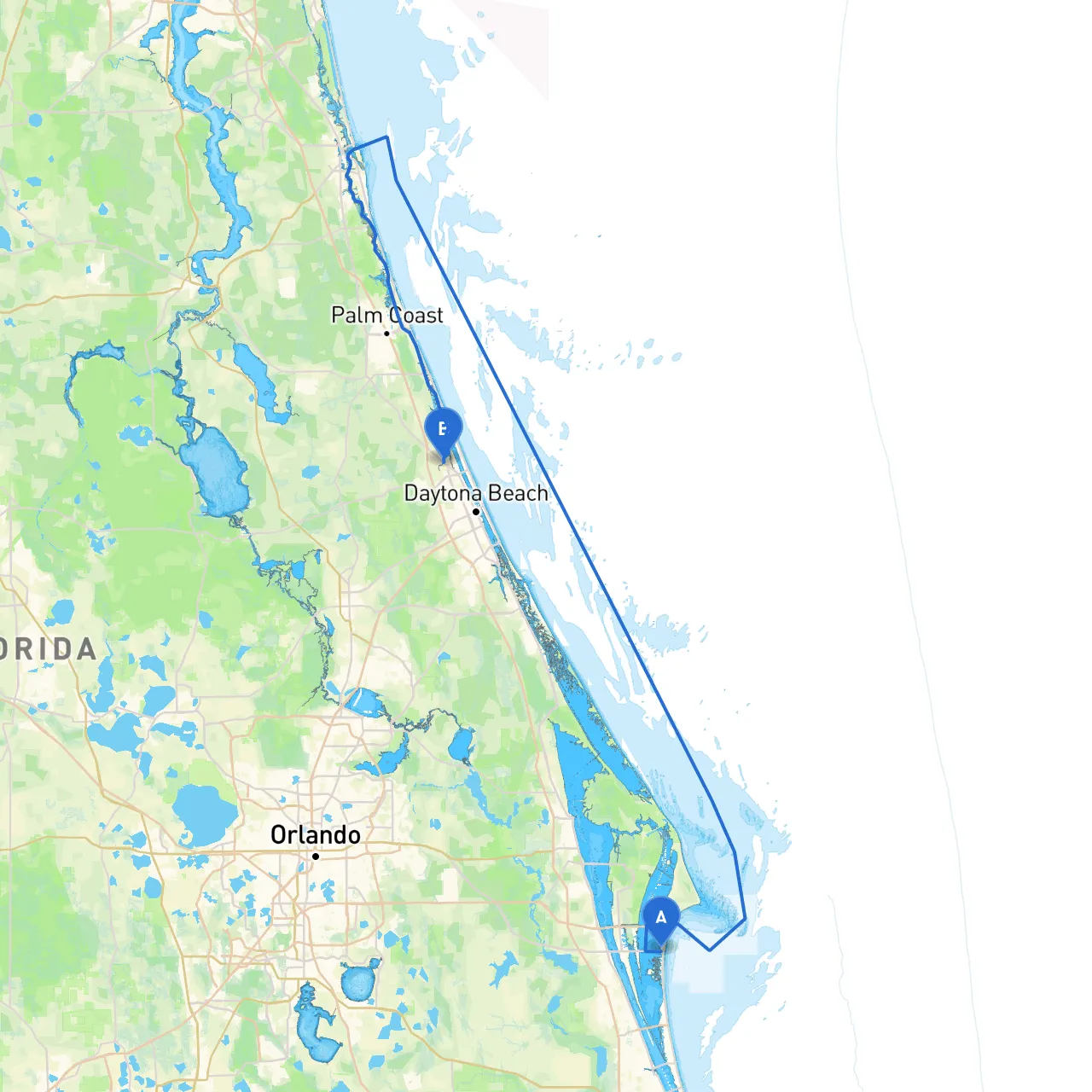 Cocoa Beach to Ormond Beach