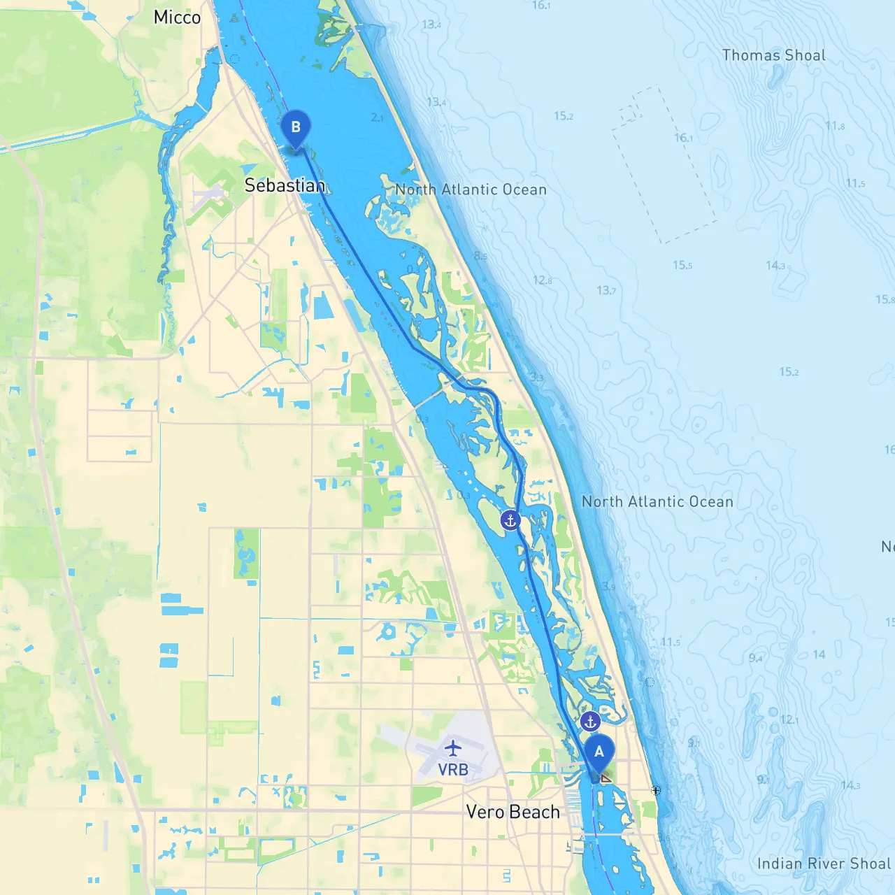 Vero Beach to Sebastian
