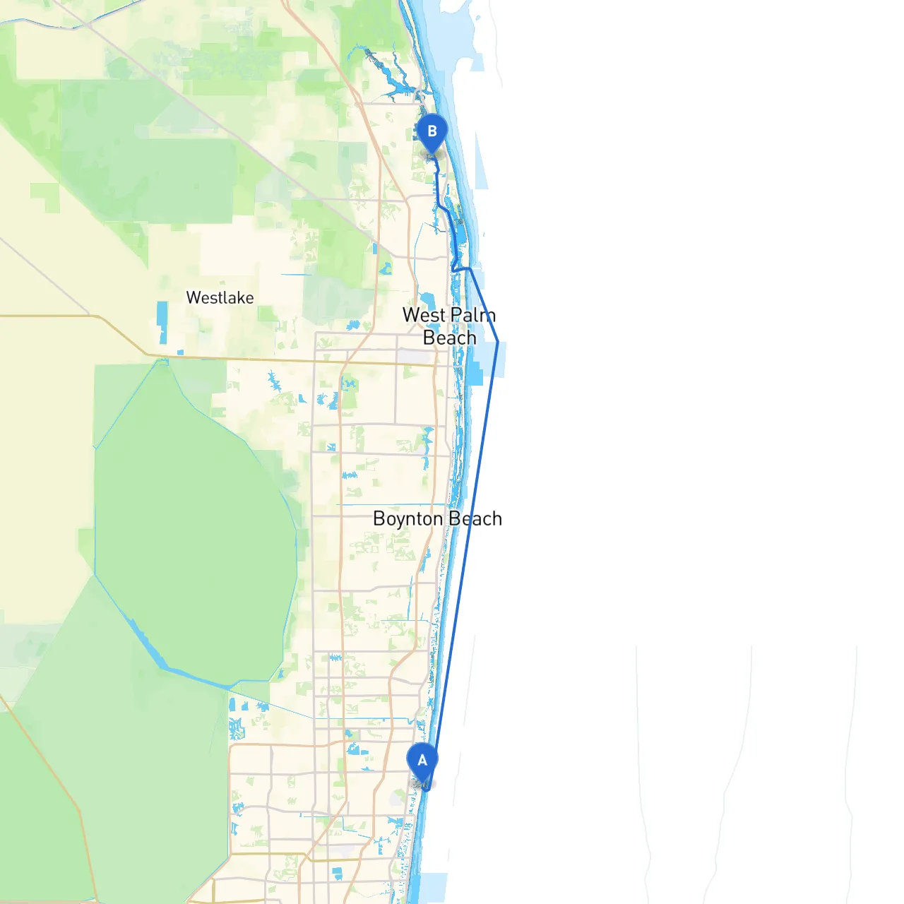 Pompano Beach to Palm Beach Gardens
