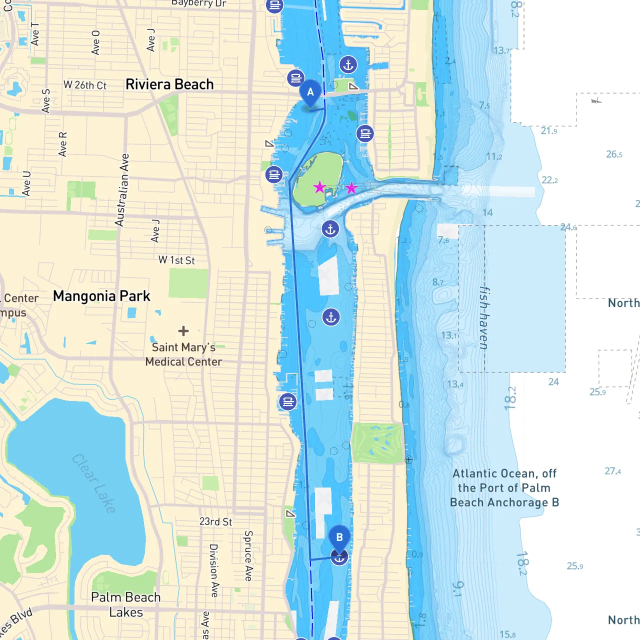 Riviera Beach to Palm Beach