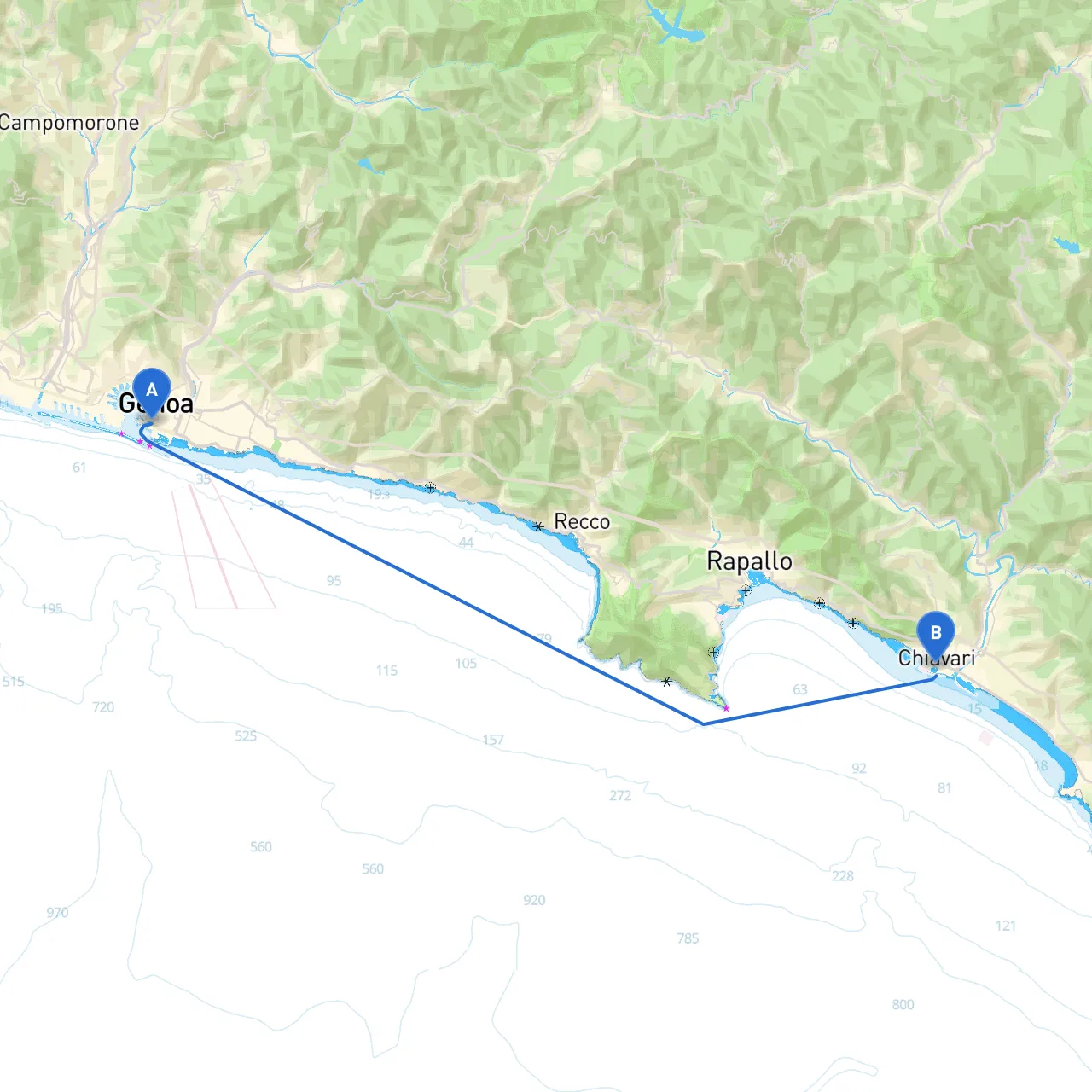 Genoa to Chiavari