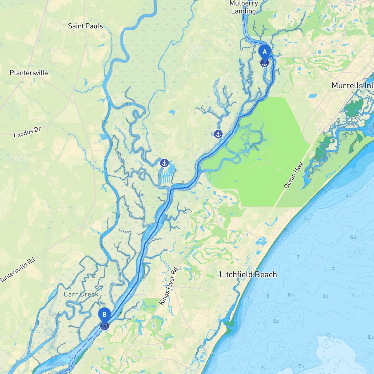 Murrells Inlet to Pawleys Island