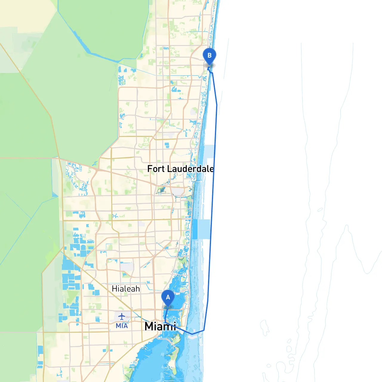 Miami to Boca Raton