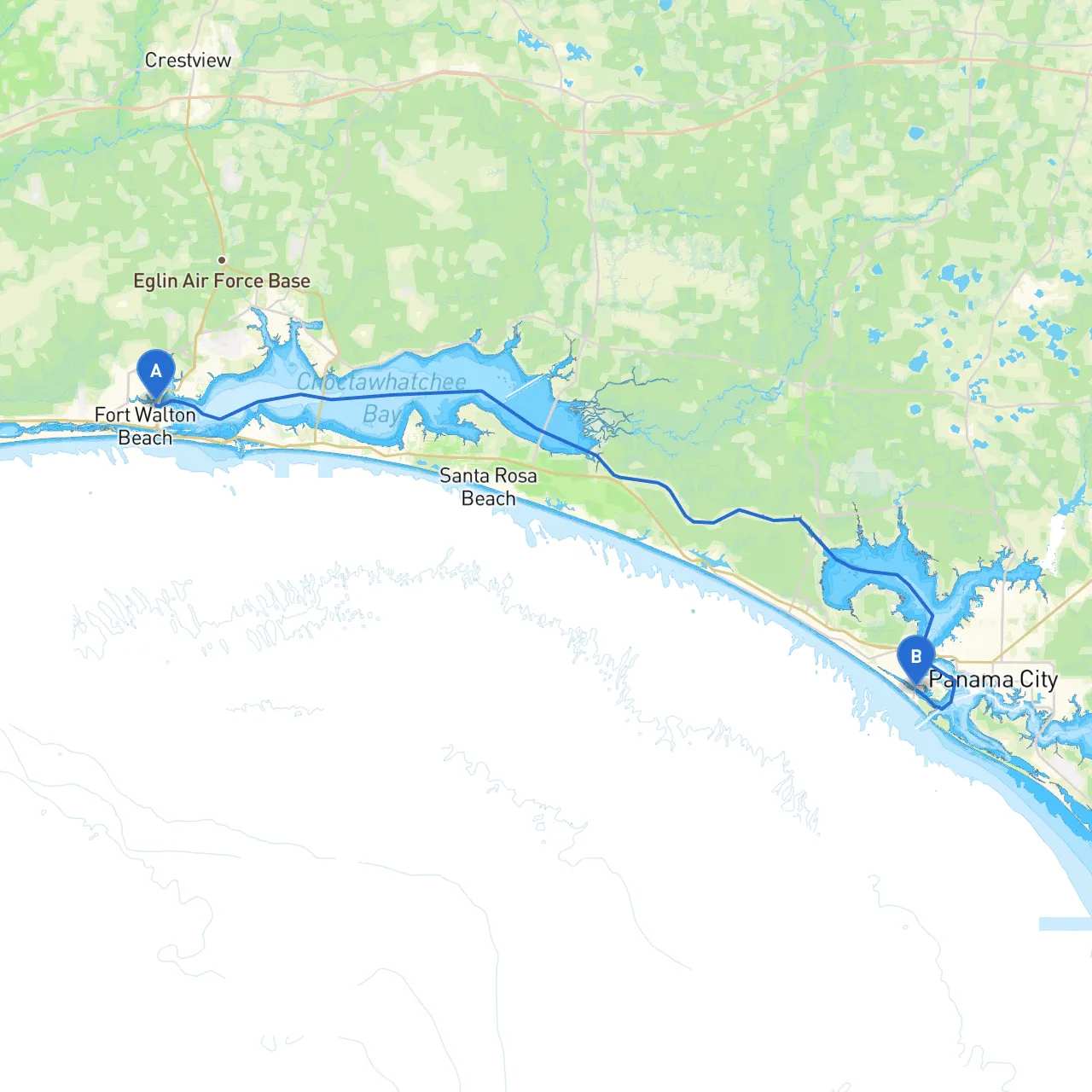 Fort Walton Beach to Panama City Beach