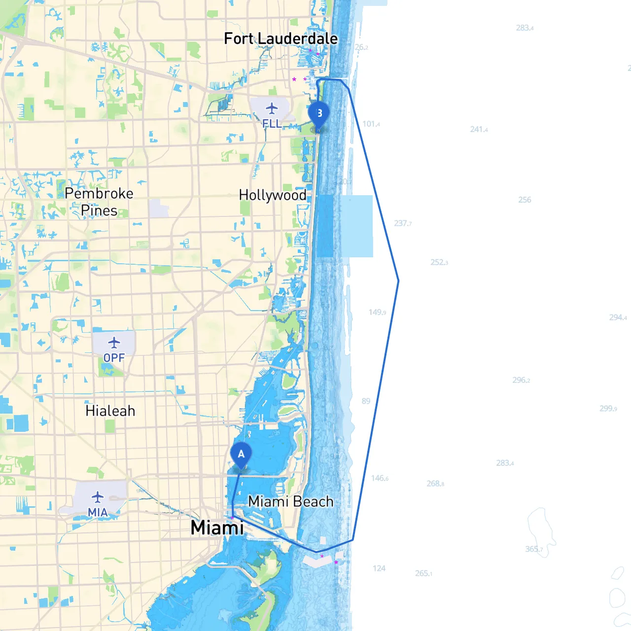 Miami to Dania Beach