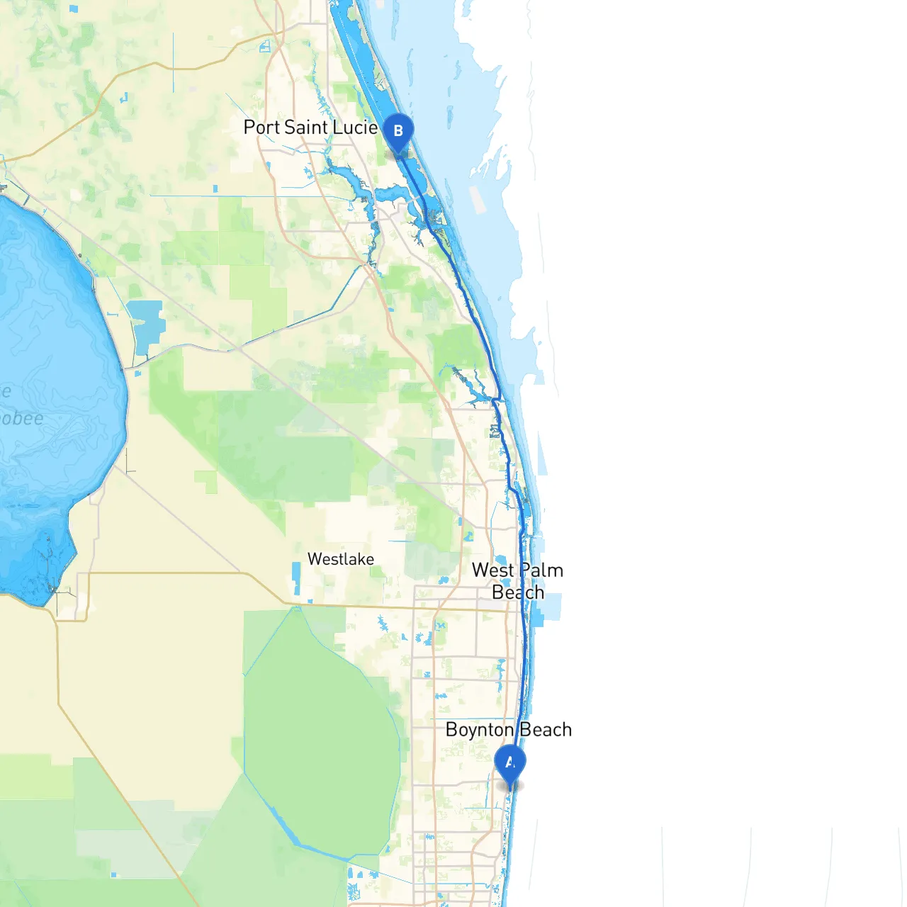 Delray Beach to Jensen Beach