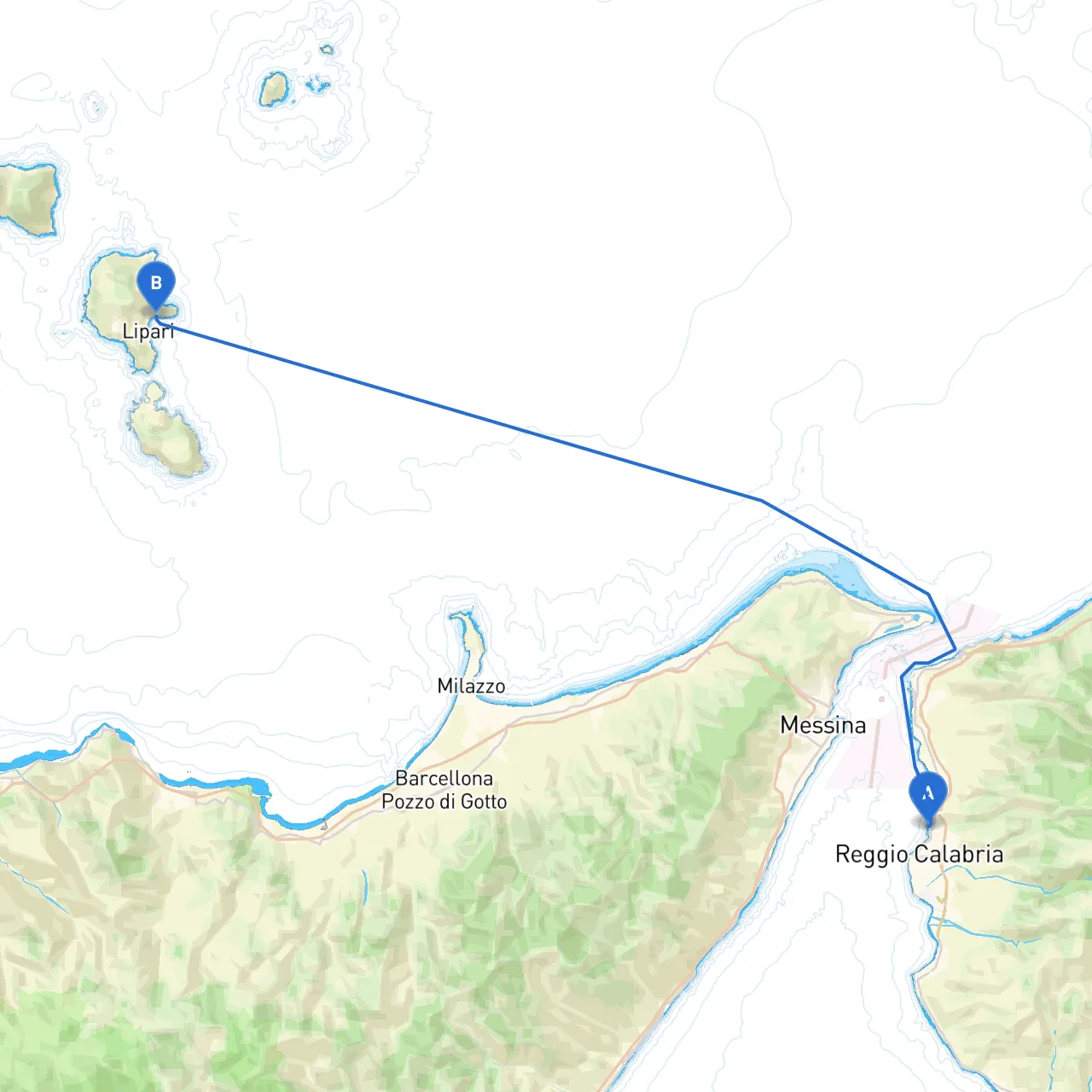 Reggio Calabria to Lipari