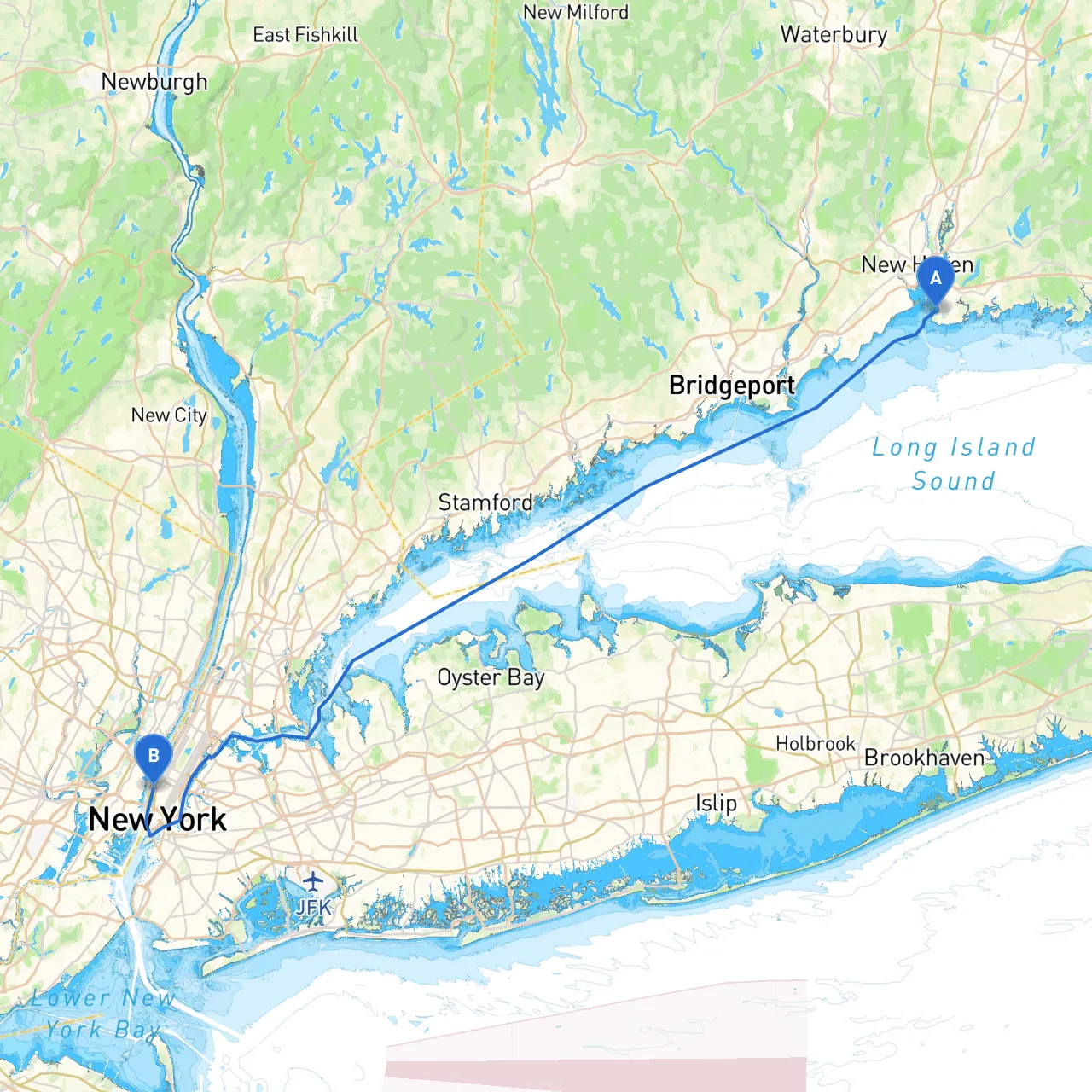 New Haven to New York