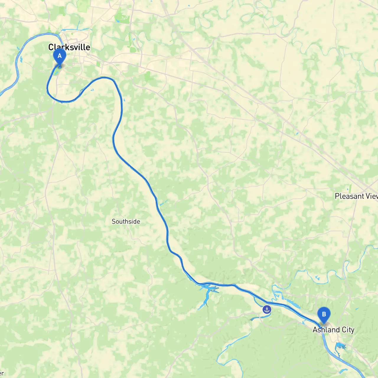 Clarksville to Ashland City