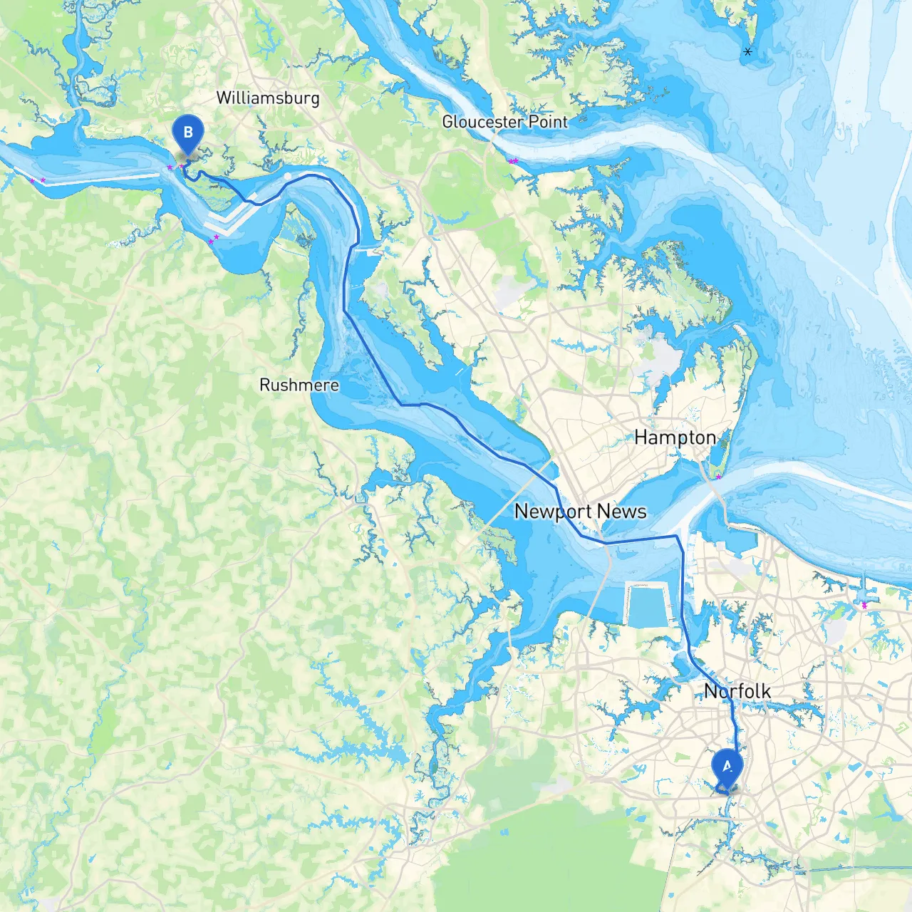 Chesapeake to Williamsburg