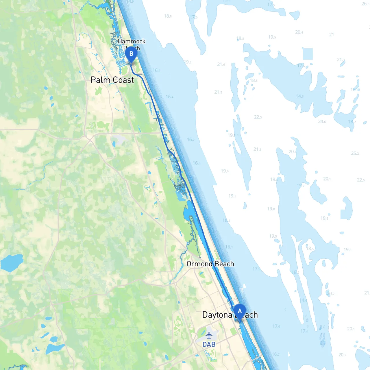 Daytona Beach to Palm Coast