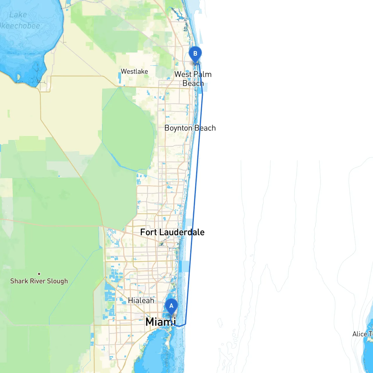 Miami Beach to Palm Beach